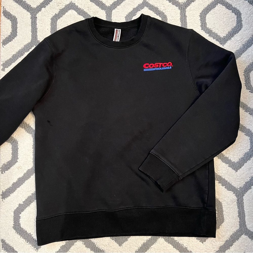 Brand New Costco Unisex Logo Fleece Black Sweatshirt in Womens Medium/Mens Small
